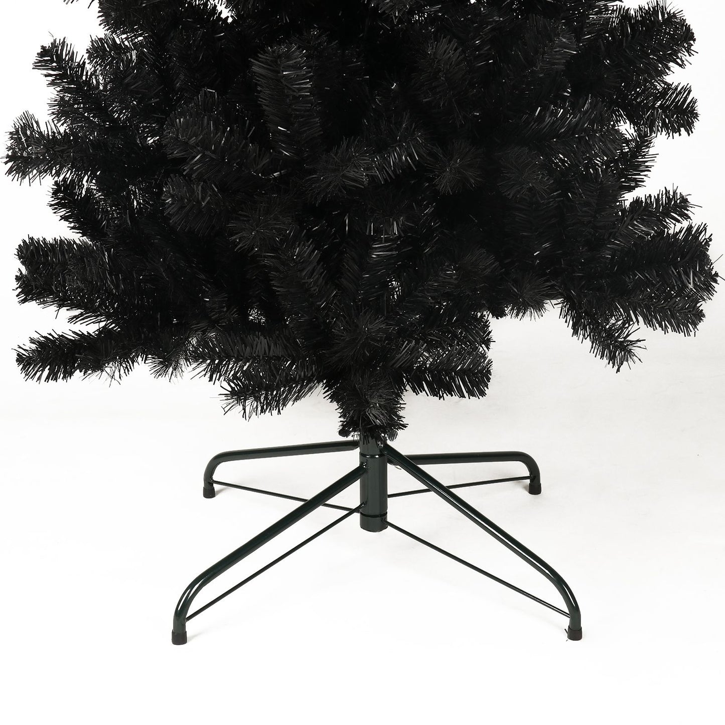 7.5 ft Slim Black Artificial Christmas Tree with Foldable Metal Stand - Unique Holiday Decor for Small Spaces 2024