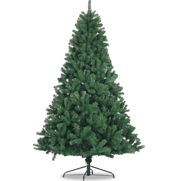 7.5 ft Full Natural Spruce Artificial Christmas Tree - Customizable Holiday Decor with Sturdy Metal Stand, Ideal for Festive Season 2024