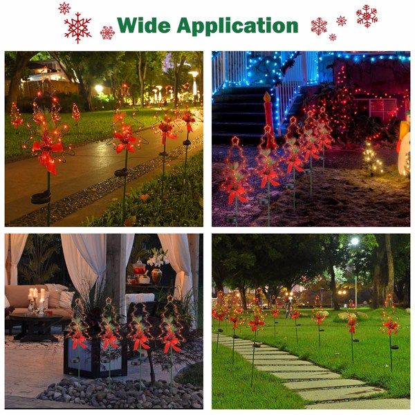 Christmas Pathway Lights Outdoor Decorations, Solar Christmas Tree Garden Decorative Stake Lights Waterproof Walkway Lights for gardens, backyards, lawns, paths, patios, landscapes