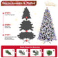 8ft Pre-Lit Christmas Tree – Flocked PE/PVC Design with 470 LED Lights, Ideal Holiday Decor for Home & Office Christmas 2024