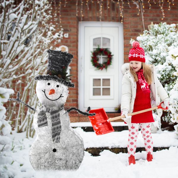 LED Christmas Snowman Decoration lighted up snowman Collapsible Battery Operated Lighted Snowman Indoor Outdoor Garden Light with Removable Hands Scarf Christmas tree, at backyard, porch, bedroom