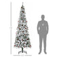 7.5 ft Snow-Flocked Pencil Christmas Tree – Realistic Holiday Decor with Pinecones and Red Berries, Perfect for Christmas 2024