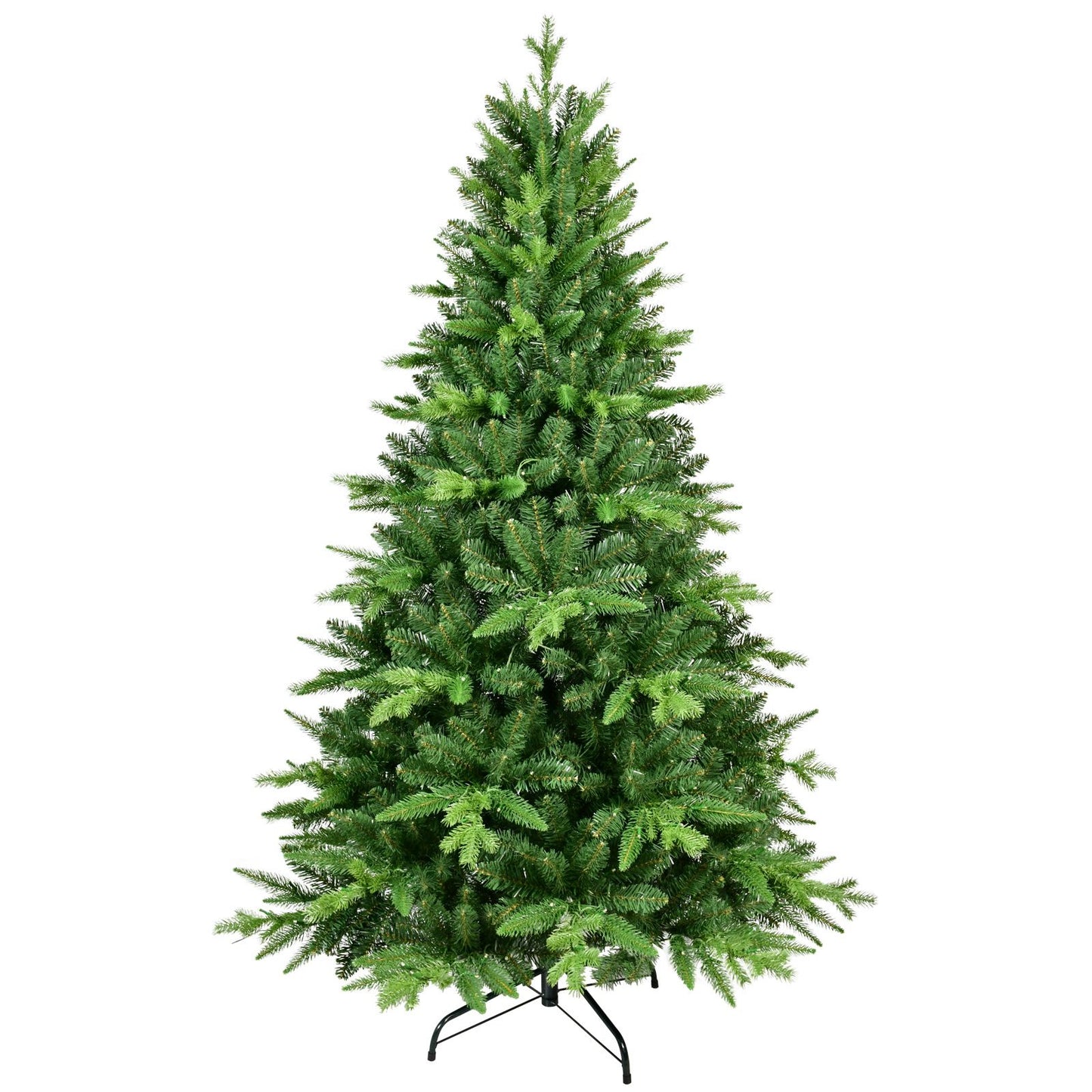 6FT Pre-Lit Mixed PE/PVC Christmas Tree – Fluffy Holiday Decor with Automatic Hinged Design and Lights for Christmas 2024