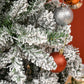 9ft Slim Snow-Flocked Pine Christmas Tree with Realistic Branches and 1084 Tips for Holiday Decor 2024