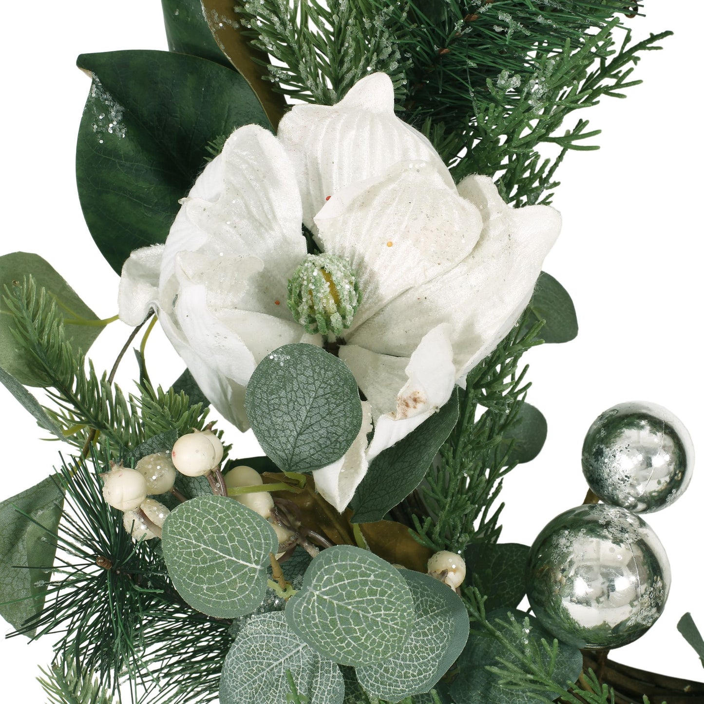 21.75-inch Magnolia Leaves Wreath – Lush Greenery for Front Door, Holiday Decor 2024