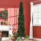 9.5 ft Slim Pencil Christmas Tree with Pinecones - Realistic Holiday Decor for Small Spaces, Perfect for Christmas 2024