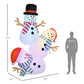 Inflatable Christmas Snowman Decoration - 70.9" Stacked Design with LED Lights, Outdoor Safe, Holiday Decor 2024