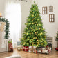 6FT Pre-Lit Mixed PE/PVC Christmas Tree – Fluffy Holiday Decor with Automatic Hinged Design and Lights for Christmas 2024