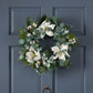 21.75-inch Magnolia Leaves Wreath – Lush Greenery for Front Door, Holiday Decor 2024