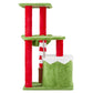 32in Festive Plush Cat Tree Tower with Condo, Hammock & Massage Brush - Christmas Themed Activity Center for Indoor Cats