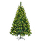 6FT Pre-Lit Green Christmas Tree Set with Garland & Wreath, Artificial Pine with Pine Cones, Hinged Holiday Decor for Home & Office 2024