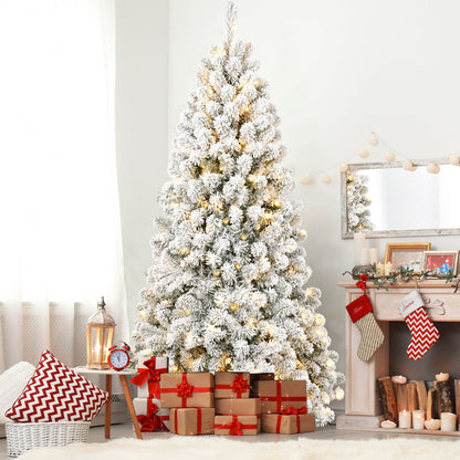 6FT Pre-Lit PVC Christmas Tree with Memory Wire - Fluffy Design for Festive Holiday Decor 2024