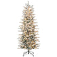 6ft Pre-Lit Snow Flocked Christmas Tree – 636 Branches, 250 Warm Yellow Lights, Auto Open Design for Holiday Decor 2024