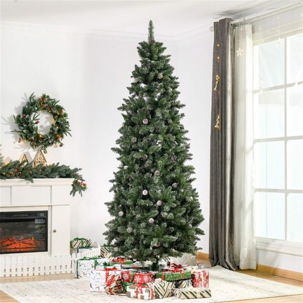 7.5 ft Snow-Dipped Pinecone Christmas Tree – Lush Realistic Holiday Decor for Home & Office Christmas 2024