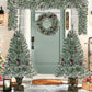 4-Piece Pre-Lit Christmas Tree Set with Realistic Garland, Wreath, and Entrance Trees for Festive Holiday Decor 2024