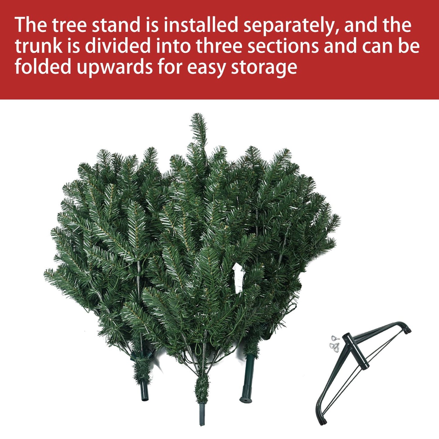 6ft Eco-Friendly Fireproof PVC Hinged Green Artificial Christmas Tree - Realistic & Easy Assembly for Holiday Decor 2024