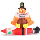 Funny 4.9 FT Inflatable Turkey on Santa Claus – LED Lit Outdoor Decoration for Lawn & Garden, Christmas 2024