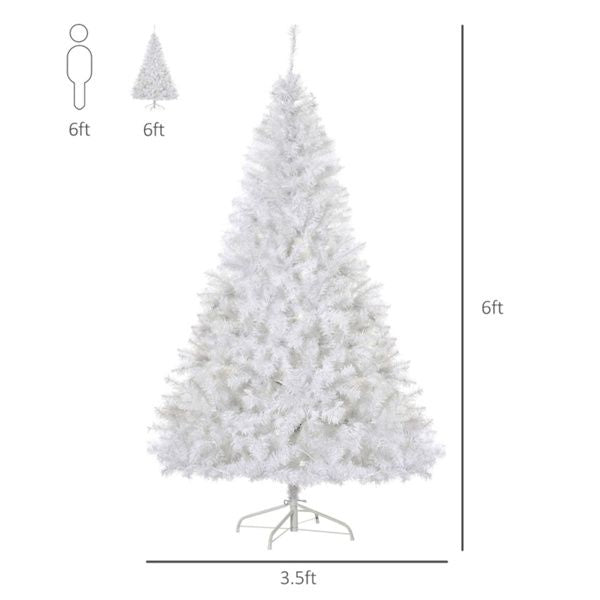 6 ft Pre-Lit White Christmas Tree – Lifelike Holiday Decor with 250 LED Lights, Perfect for Indoor Christmas 2024