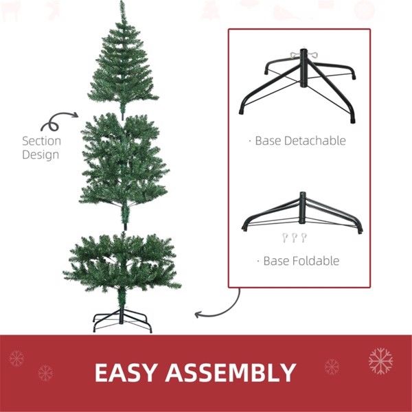 7 ft Realistic Unlit Christmas Tree – Lush Green Holiday Decor with 583 Branches, Perfect for Home Celebration 2024