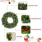 4 ft Pre-Lit Artificial Christmas Tree Set with Wreath, Garland & Entrance Trees - LED Lights for Festive Home Decor 2024