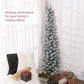 6 ft Slim Snow-Flocked Christmas Tree – Realistic Indoor Holiday Decor for Small Spaces, Perfect for Christmas 2024