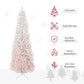 6 ft Slim Pink and White Unlit Pencil Fir Christmas Tree – Realistic Branches, Perfect for Small Spaces, Holiday Decor 2024