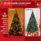 7 FT Snow-Flocked Artificial Christmas Tree - DIY 150 Warm LED Lights with Remote Control, Perfect Holiday Decor for 2024