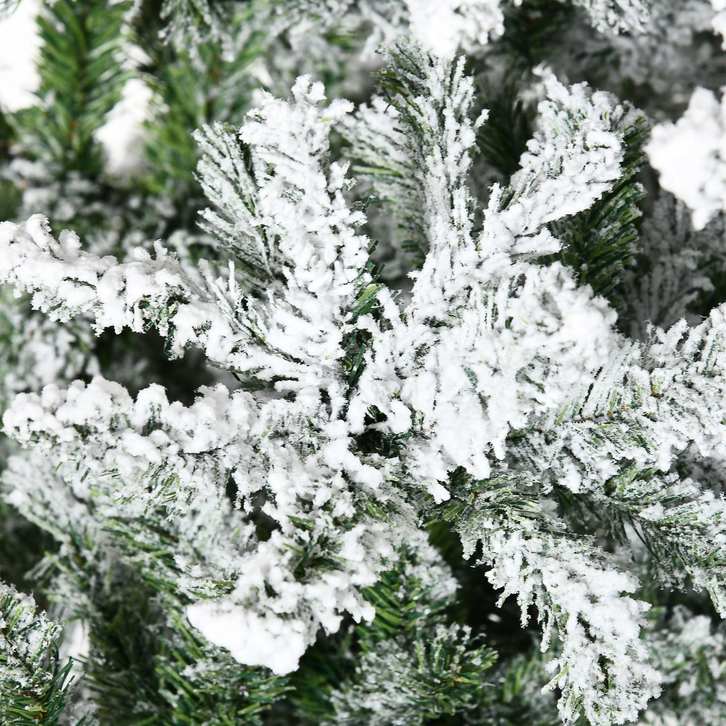 9' Snow-Flocked Pine Artificial Christmas Tree - Unlit, Realistic Branches for Holiday Decor 2024