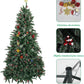 7 ft Snow-Flocked Artificial Christmas Tree with 1390 Tips and Red Cherry Decor for Festive Indoor and Outdoor Holiday 2024