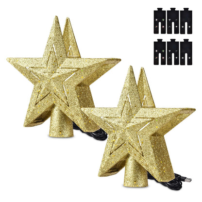 2 Pack Christmas Tree Topper Star