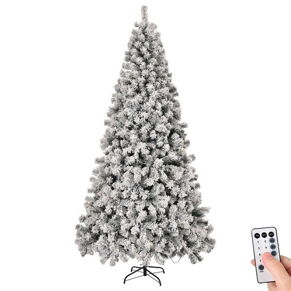 8 FT Snow-Flocked Pre-Lit Christmas Tree with 500 LED Lights & Remote Control – Perfect Holiday Decor for Home & Office 2024