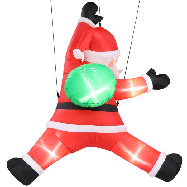 Inflatable Hanging Santa Claus Decoration – 4.9 FT with LED Lights, Fun Outdoor Display for Lawn or Garden, Christmas Decor 2024