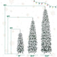 4FT, 6FT, 8FT Pre-Lit Snow-Flocked Pencil Christmas Trees with LED Lights – Slim Holiday Decor Set for Home & Office 2024