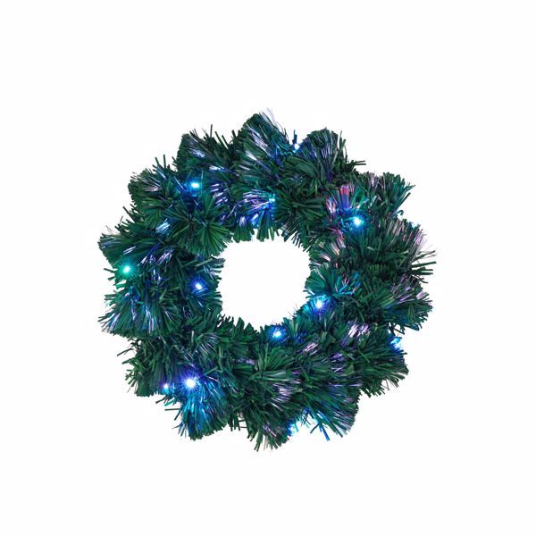 4 ft Pre-Lit Optical Fiber Christmas Tree Set - Colorful LED Lights with Garland, Wreath & Entrance Trees for Festive Holiday Decor 2024