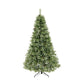 7.5 ft Snow-Flocked Mixed Hinged Christmas Tree with 750 LED Lights and Pinecones – Festive Holiday Decor for Home 2024