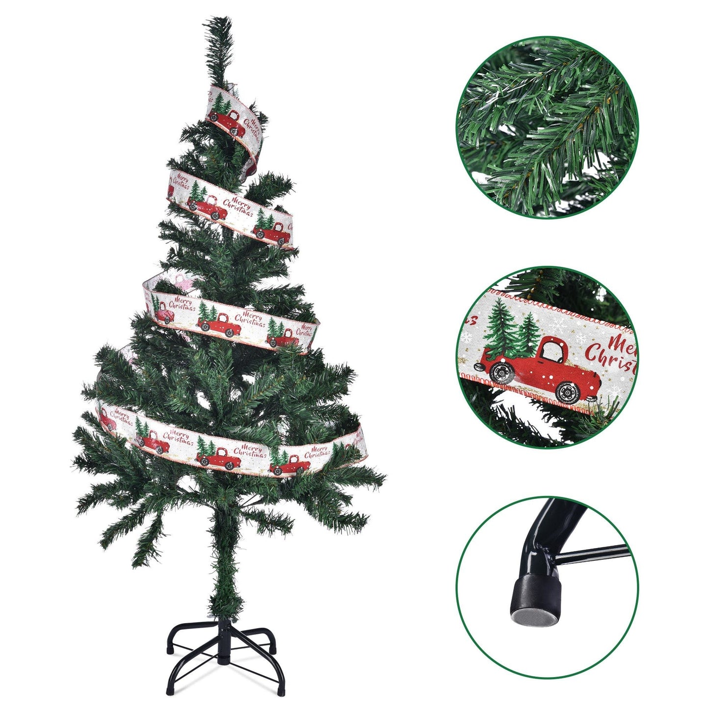 4 ft Realistic Artificial Christmas Tree with 200 Branch Tips – Festive Holiday Decor for Home & Office Christmas 2024