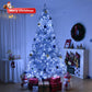 8 FT Pre-Lit Silver Christmas Tree – Lifelike Pine with 550 LED Lights & Remote Control, Perfect Holiday Decor for Home & Office 2024