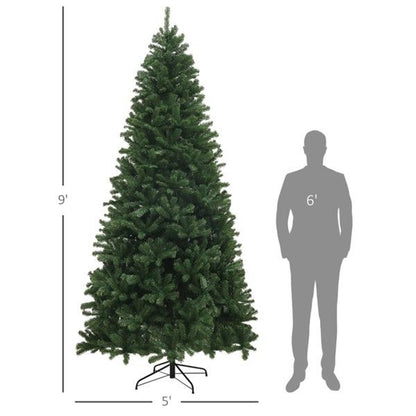 9ft Realistic Green Christmas Tree - Natural Look with 2132 Tips, Perfect Holiday Decor for Home & Office 2024