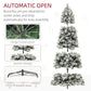 9 ft Snow-Flocked Artificial Christmas Tree with Warm White Lights - Realistic Holiday Decor for Home 2024