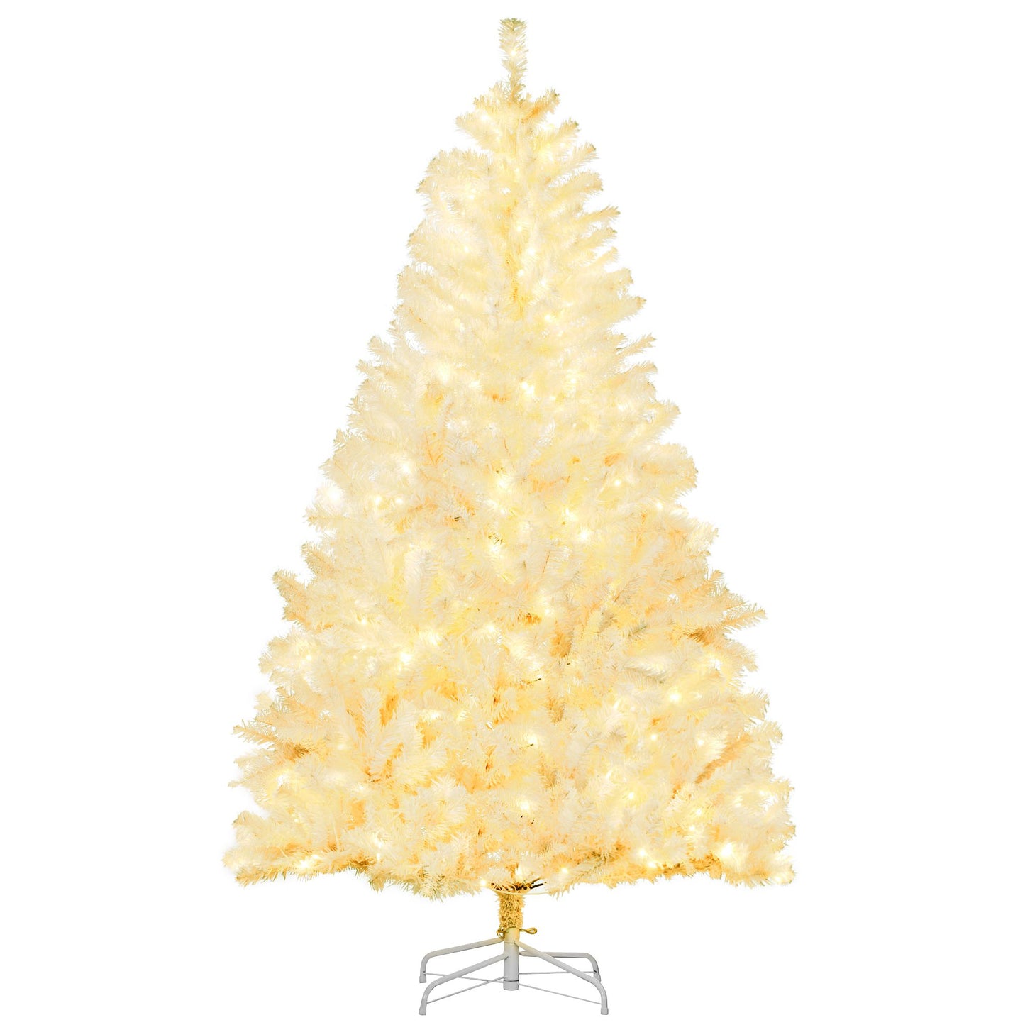 6 ft Pre-Lit White Christmas Tree – 220 Warm LED Lights with Auto Open Design, Perfect Holiday Decor for Christmas 2024