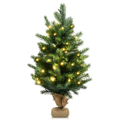 24-Inch Pre-Lit LED Christmas Tree – Mini Tabletop Holiday Decor with Timer Function, Perfect for Home & Office Christmas 2024