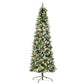 7.5 ft Pre-Lit Snow-Flocked Artificial Christmas Tree with Realistic Branches, 350 LED Lights, Pine Cones & Berries for Holiday Decor 2024