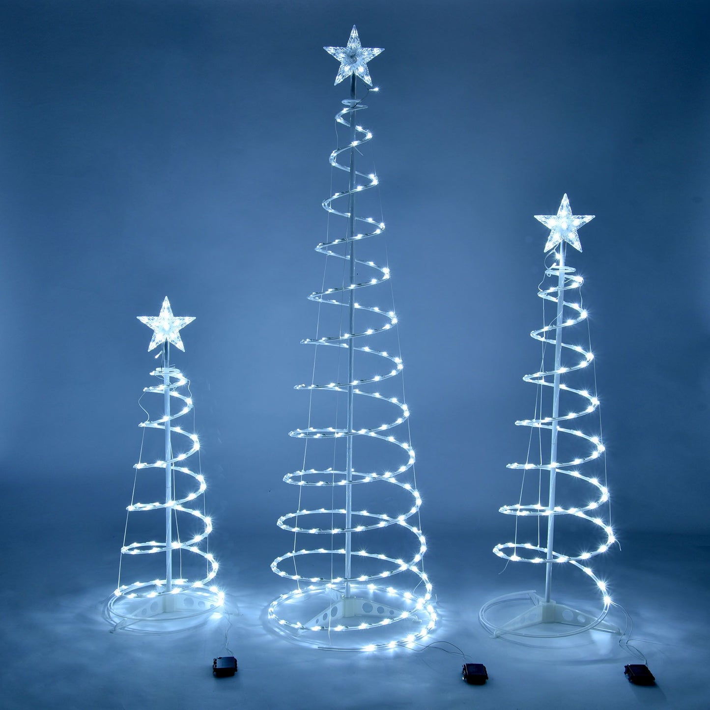 6ft Battery-Operated LED Spiral Christmas Tree - Cool White Lights with Twinkle/Steady Modes for Festive Decor 2024