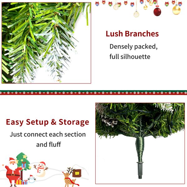 4 ft Pre-Lit Artificial Christmas Tree Set with Wreath, Garland & Entrance Trees - LED Lights for Festive Home Decor 2024