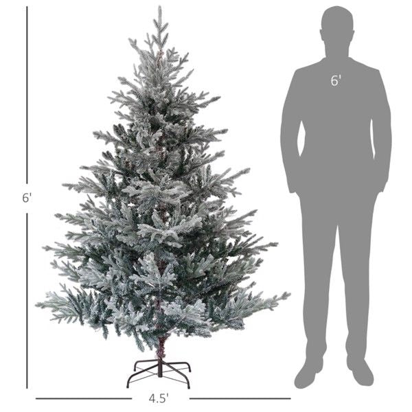 “6 ft Snow-Flocked Nordic Pine Christmas Tree – Realistic Indoor Holiday Decor for Christmas 2024”