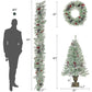 4-Piece Pre-Lit Christmas Tree Set with Realistic Garland, Wreath, and Entrance Trees for Festive Holiday Decor 2024