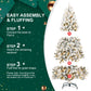 5ft Pre-Lit Snow-Flocked Artificial Christmas Tree - Eco-Friendly Fireproof Design, Easy Assembly for Holiday 2024