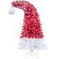 6FT Santa Hat Inspired Hinged Christmas Tree - Unique Red & White Holiday Decoration with 1250 Tips, 300 LED Lights for Indoor Use