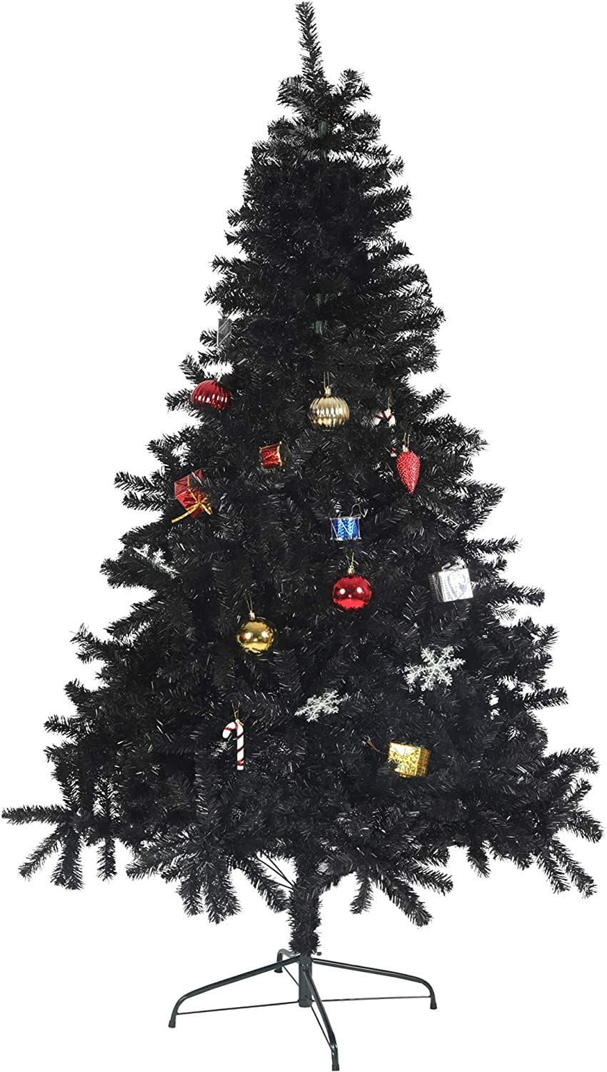 8' Black Premium Artificial Christmas Tree with Sturdy Metal Stand - Unique Holiday Decor for Home & Office 2024