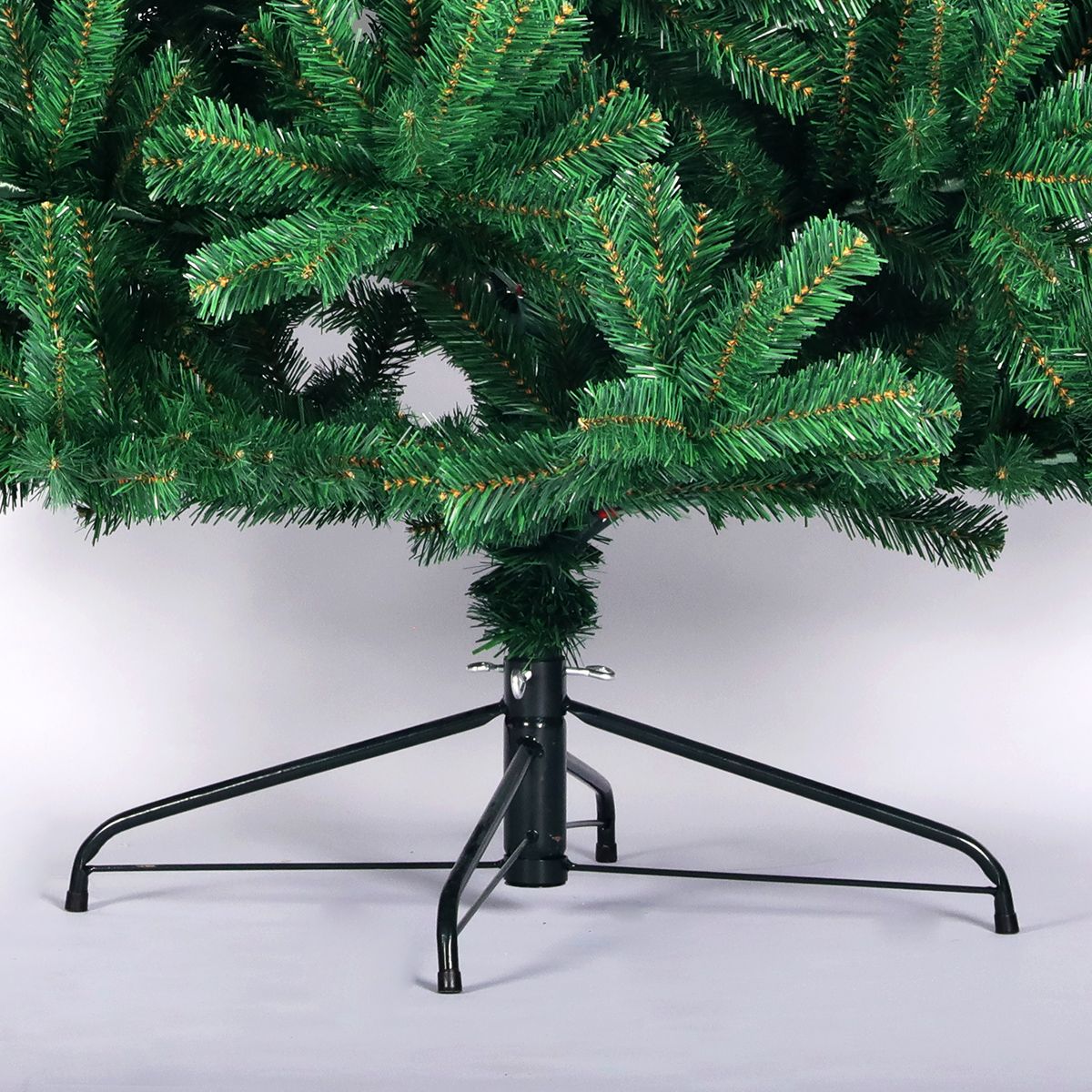 7.5 ft Full Green Artificial Christmas Tree - Realistic Spruce PVC Fir with Metal Stand, Unlit Decor for Holiday 2024